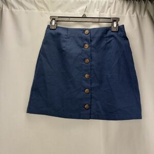 Forever 21 Button Up Blue Mini Skirt Size S